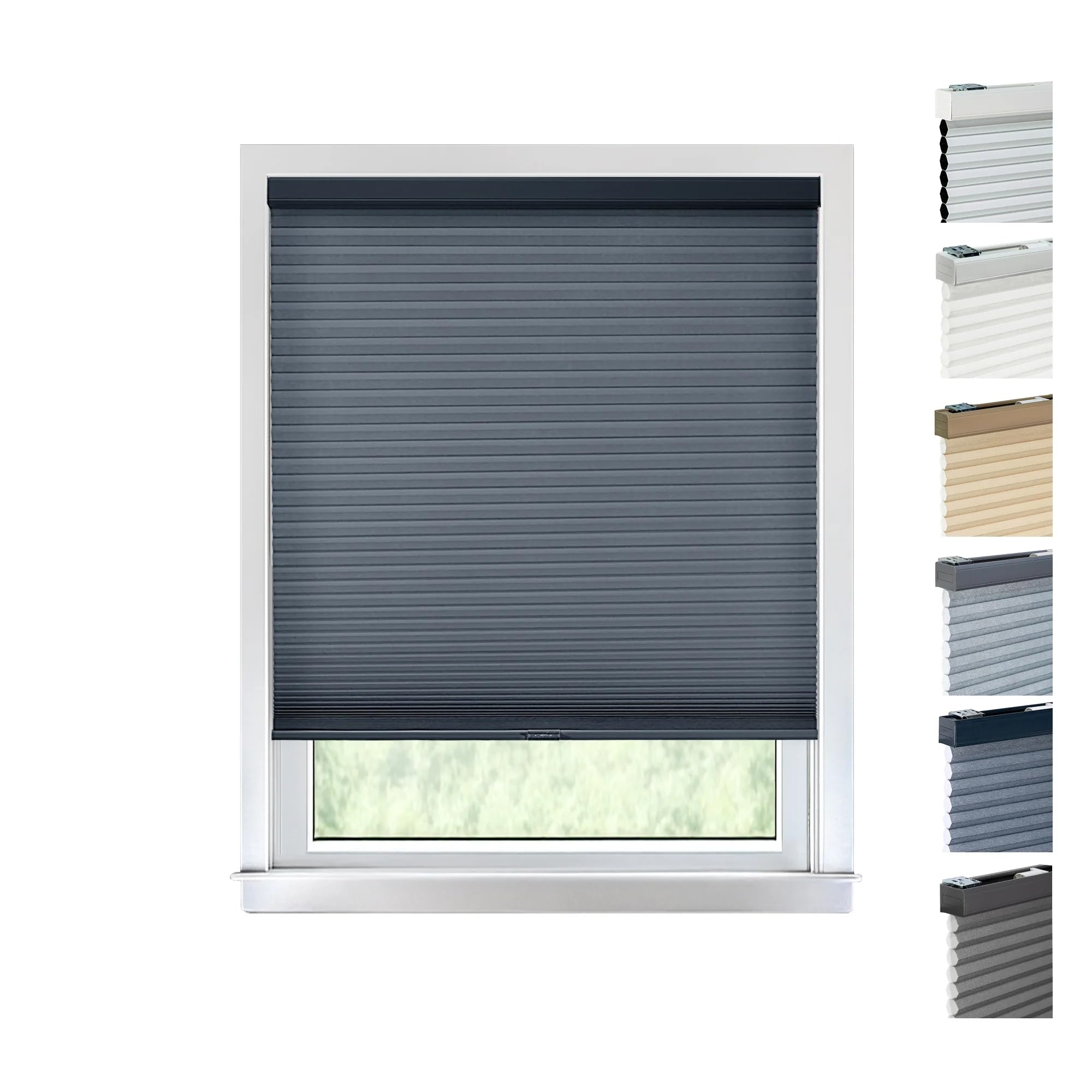 CHICOLOGY Cellular Shades, Window Blinds Cordless, Blinds for Windows, Window Shades for Home, Window Coverings, Cellular Blinds, Door Blinds, Morning Ocean, 28" W X 84" H Image