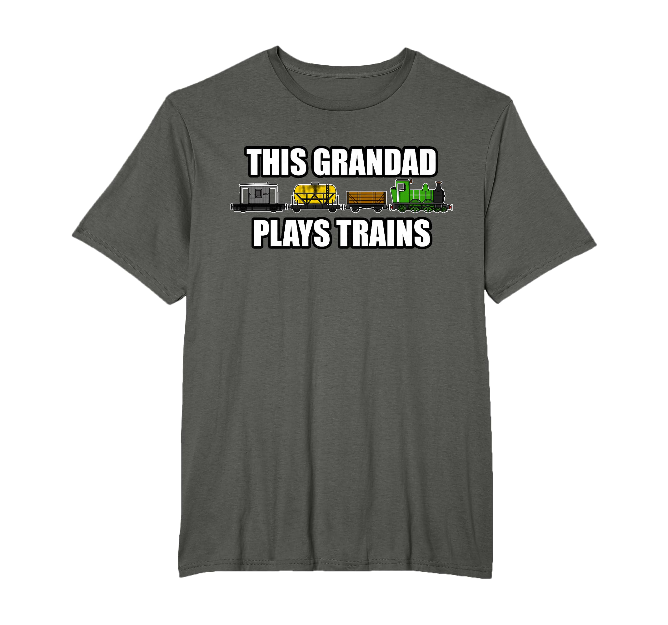 This Grandad Plays Trains, Father's Day Steam Train Railway T-Shirt