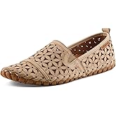 Spring Step Flowerflow Shoes for Women - Leather Womens Loafer with Floral Laser Cutout - Comfortale Slip-On Shoes for Womens