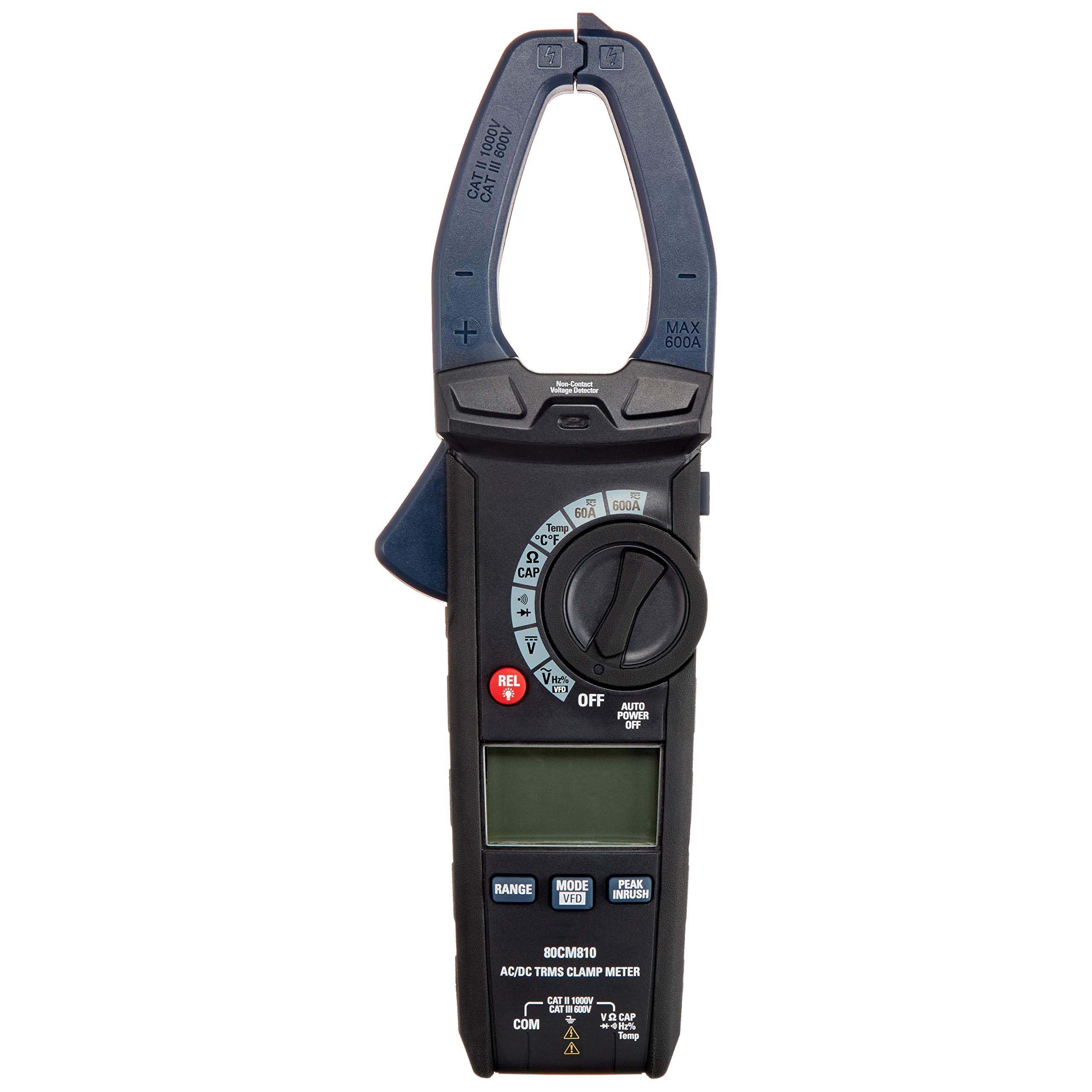 Amazon Basics 600A AC/DC Clamp Meter, True RMS, NCV, Flashlight, Counts upto 6000, Black