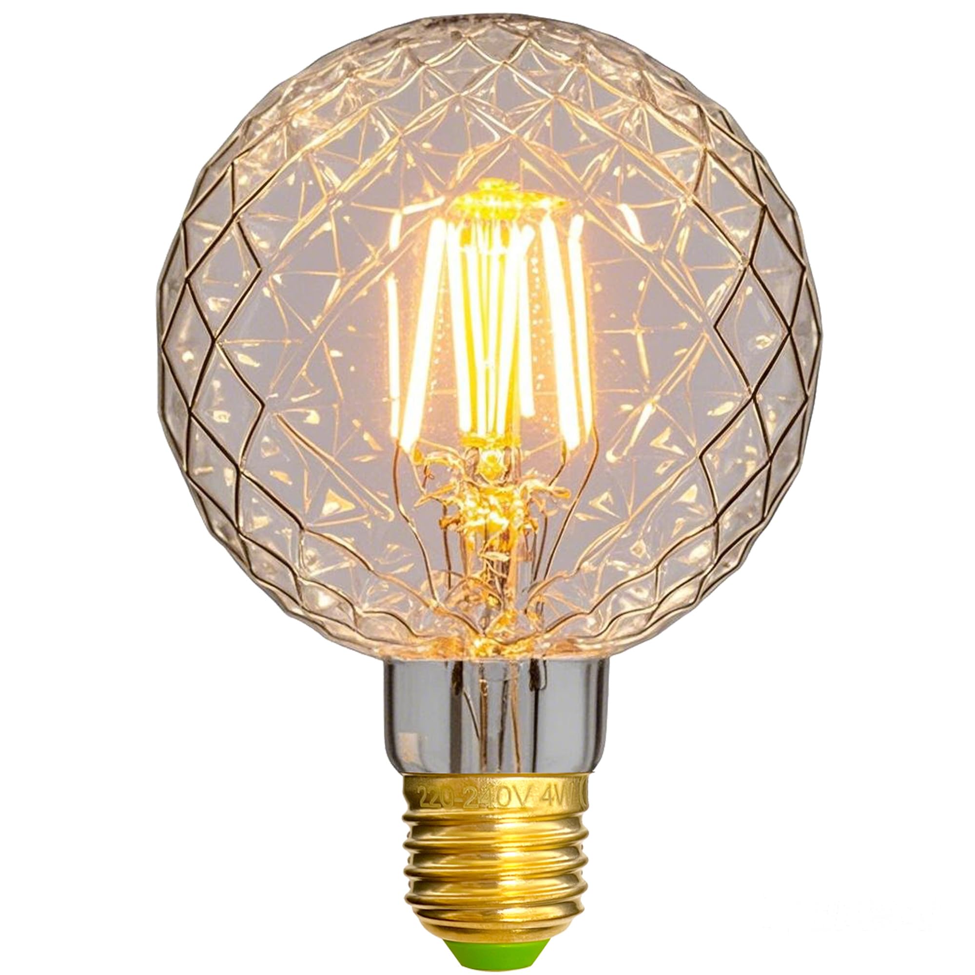 Tianfan Led Bulbs Vintage Light Bulb 4W Crystal Edison Bulb G95 220/240V E27 Specialty Decorative Light Bulb (Clear)