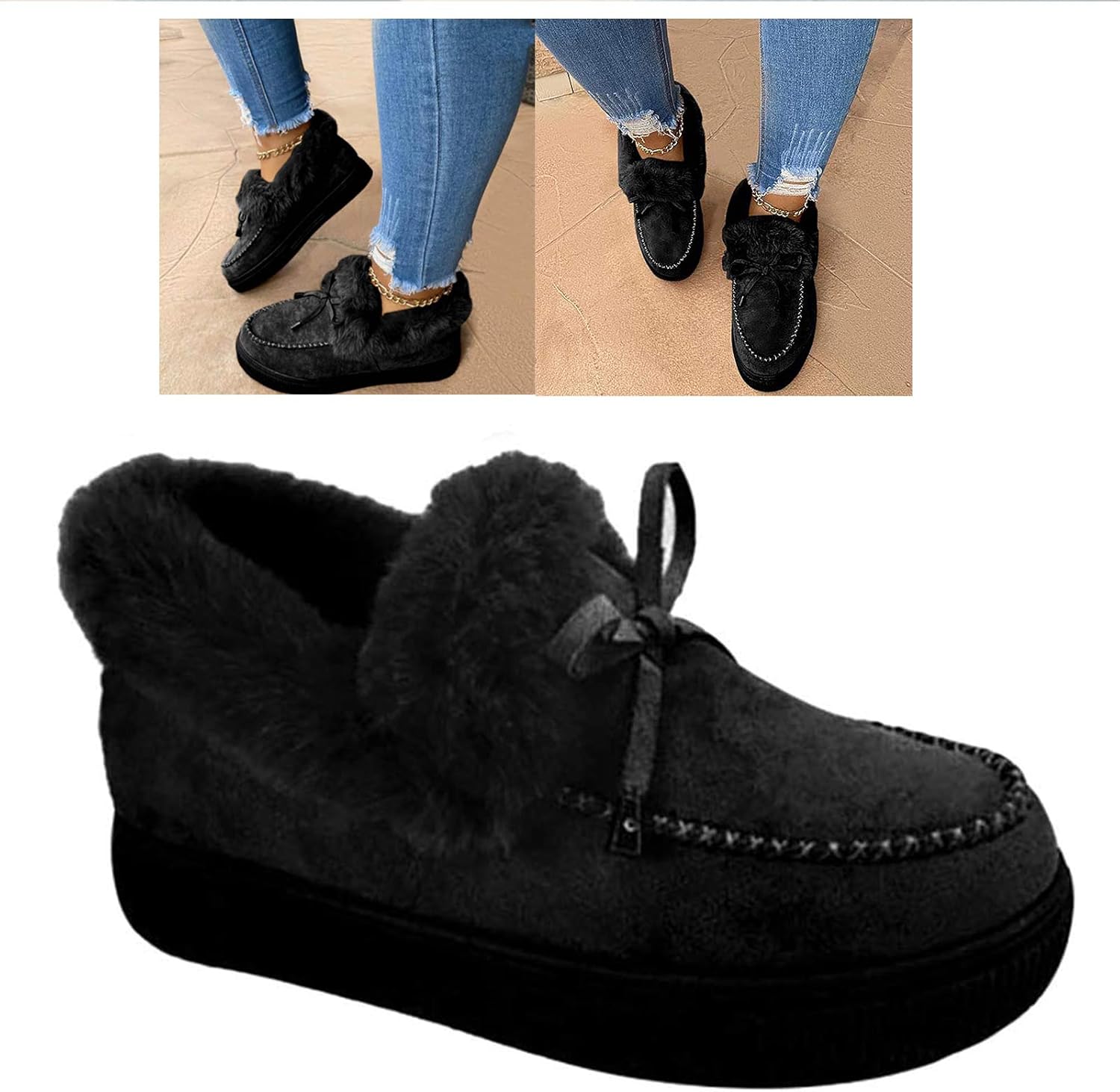 Casual Fashion Flat Boots for Women, Cute Snow Boots, Warm Casual Fashion Flat Boots for Women, Cute Snow Boots, Warm