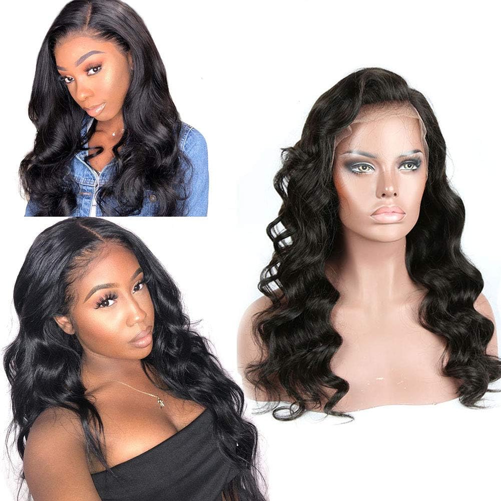 Eayon 13x6 Lace Front Wig Human Hair Pre Plucked with Baby Hair Body Wave Human Hair Wigs for Black Women Brazilian Unprocessed Virgin Full Human Hair Lace Wigs 130 Density Natural Color 12 inch