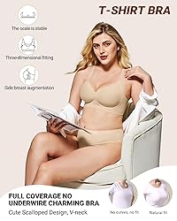 HORISUN Womens Wireless Bras Comfortable Push Up