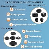 ZDBB 114 Pcs Faucet Washer Assortment 10 Styles Flat Beveled Brass Screws view 4