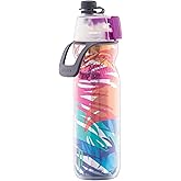 O2COOL Mist 'N Sip Misting Water Bottle 2-in-1 Mist And Sip Function With No Leak Pull Top Spout Reusable Sports Water Bottle - 20 oz (Palm Leaf)