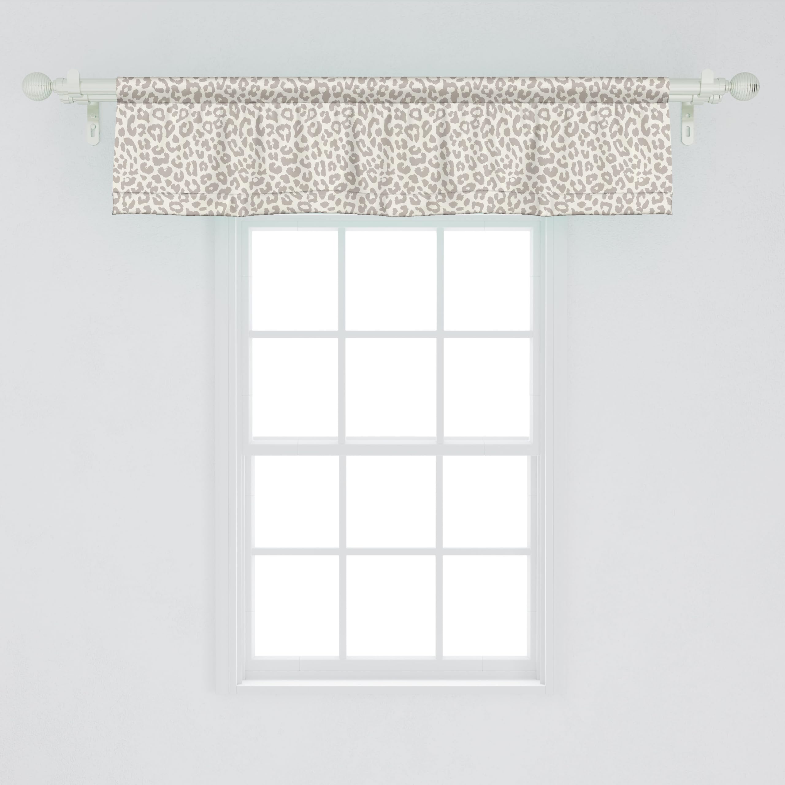 Ambesonne Leopard Window Valance, Skin Print in