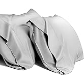 WishSmile Cooling King Pillowcases Set of 2 Breathable Cool Silky Soft Rayon Derived from Bamboo Fabric, Moisture Wicking for Hot Sleepers, Hair and Skin Friendly, Light Gray, 2 Pack, 20x36IN