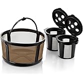 2 Reusable K Cups and Basket Coffee Filter for Keurig K-Duo Hot &amp; Iced Single Serve &amp; Carafe Coffee Maker with MultiStream Technology (Gen 2)