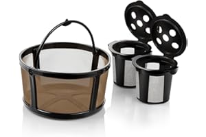 GoodCups 2 Reusable K Cups and Basket Coffee Filter for Keurig K-Duo Hot & Iced Single Serve & Carafe Coffee Maker with Multi