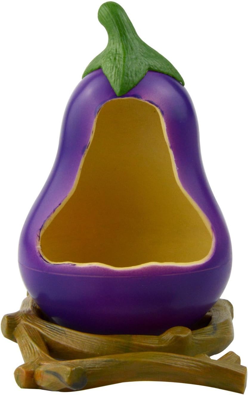 Bird Feeder,Saim Eggplant Shaped Plastic Pet Food Bowl Feeder For Small Size Birds,Purple