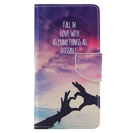 Nancen Compatible with Handyhülle Huawei P9 Lite (5,2 Zoll) Handy Lederhülle, Flip Case Wallet Cover with Stand Function, Fol