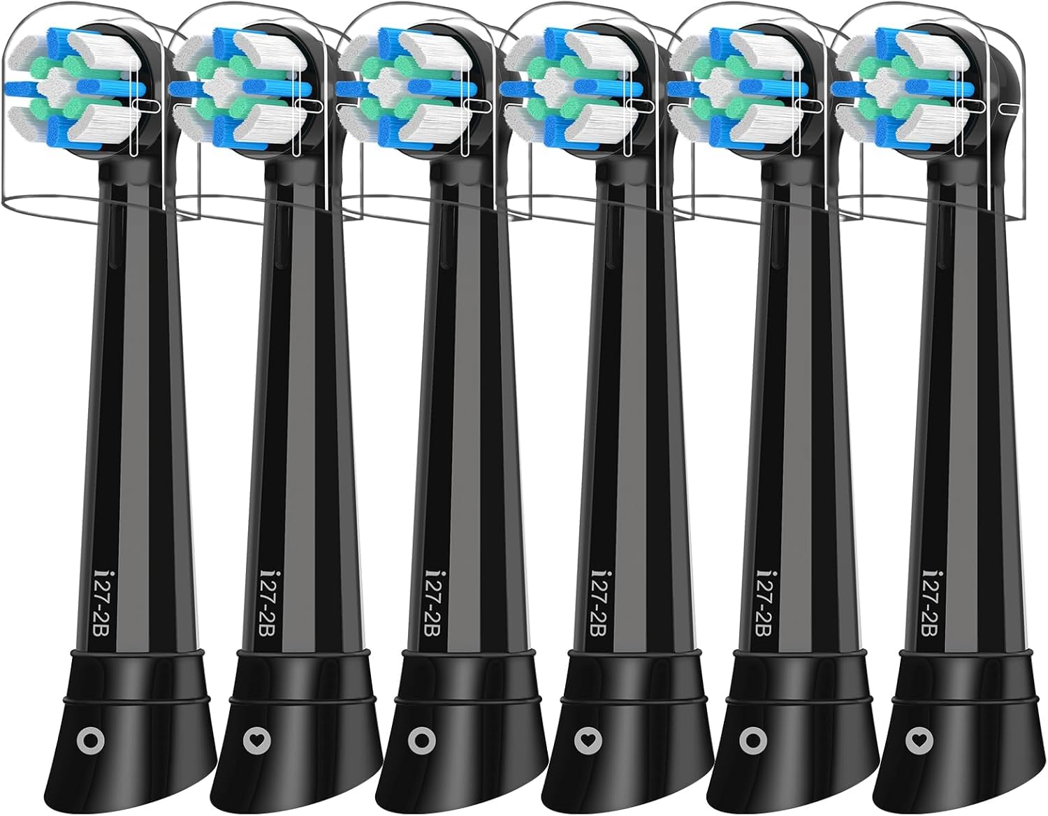 Photo 1 of 6pcs iO Replacement Heads Compatible with Oral B iO,iO Series Electric Toothbrush Heads Compatible with Oral B iO 2/3/4/5/6/7/8/9/10,Medium Bristles for Effective Plaque Removal(Black)
