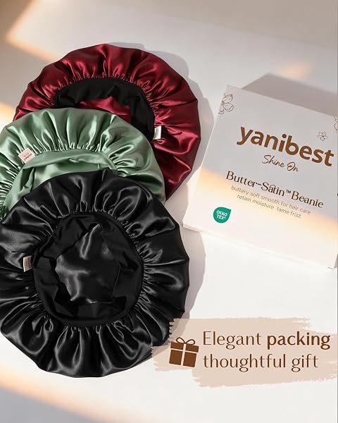 YANIBEST SMALL SATIN BONNET FOR MEN, HAIR BONNET FOR SHORT HAIR WAVES, STAY-ON NIGHT CAP, DAILY USE FOR SLEEPING GYM OUTDOOR, ROYAL BLUE