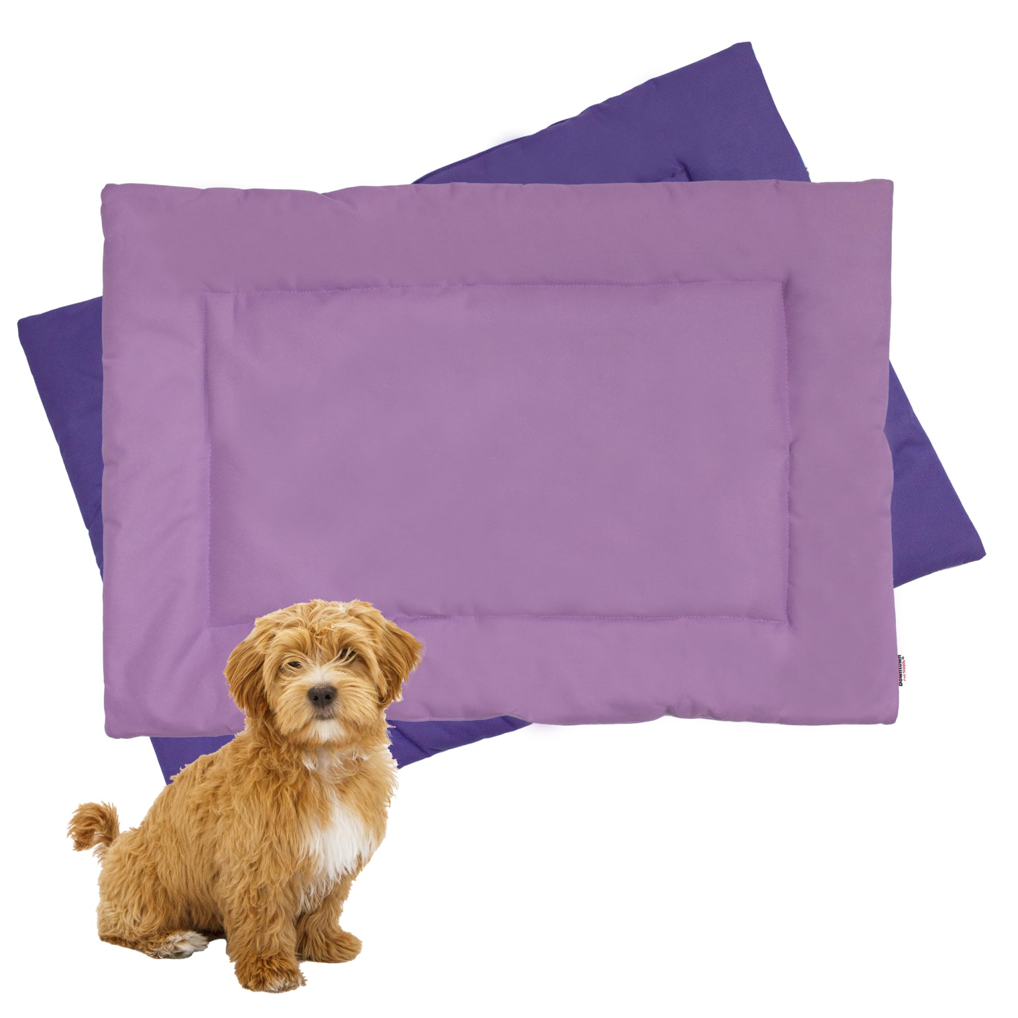 Downtown Pet Supply Dog Crate Pad, 20" x 15" - Waterproof, Ripstop Nylon Dog Crate Mat Chew Proof and Machine Washable - Dark and Light Purple - XS