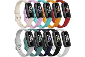 Silicone Bands Compatible with Fitbit Inspire 3, 10 Pack Soft Rubber Loop Straps Replacement Wristband for Fitbit Inspire 3 T