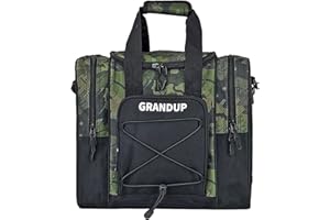 GRANDUP Bowling Ball Bag for Single Ball - Black Bowling accessories Ball Tote Bag Bowling Bag with Padded Ball Holder - Fits Bowling Shoes Up to Mens Size 14
