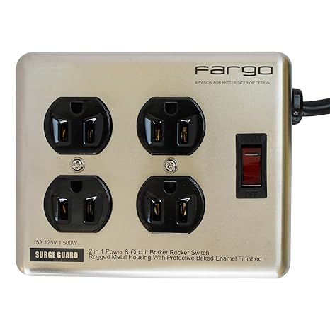 Amazon Fargo インテリア スチール タップ シルバー 電源タップ