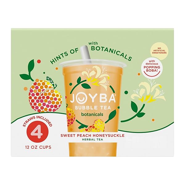 JOYBA BOTANICALS SWEET PEACH HONEYSUCKLE BUBBLE TEA, 4...