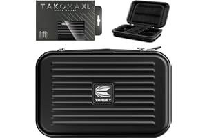 TARGET Darts Takoma XL Darts Wallet, Black - Darts Case Holds 6 Darts, Protective EVA Dart Holder with Double Zip Lock Inner 