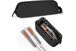 ZINGSO Hair Tools Travel Bag Case, Hair Accessories Organizer with Heat Resistant Mat, Flat Iron Curling Iron Travel Case for Shark Flex Style, Silicone Heat Mat for Hair Tools, Hot Tools Travel Bag (Black)
