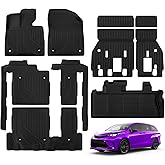 TSLDRV Floor Mats for Toyota Sienna 8 Seat 2026-2021(Not for 2025 Platinum Edition) Full Set All Weather Floor Mats for Toyota Sienna Accessories 2026-2021 TPE Trunk Mat with Backrest Mat Black