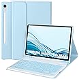 Keyboard Case for Samsung Galaxy Tab S9 FE 5G 10.9-inch, Keyboard for Samsung Tab S9 11'',Bluetooth Detachable Keyboard, Smart Cover Compatible with S Pen, Auto Sleep/Wake (Blue)