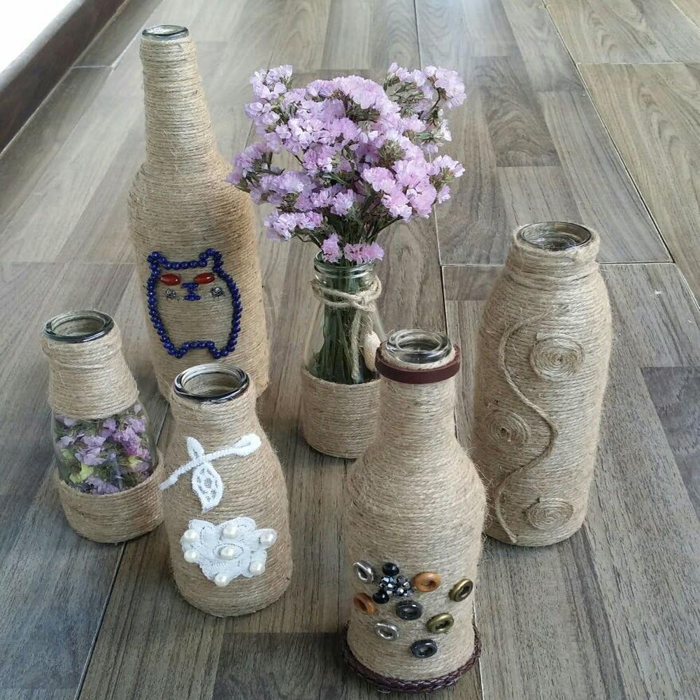 Tenn Well Natural Jute Twine, 3Ply 984Feet Arts and Crafts Jute Rope Industrial Packing Materials Packing String for Gifts, DIY Crafts, Decoration, Bundling, Gardening and Recycling : Office Products