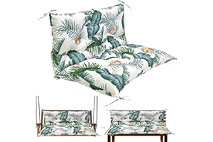 Gollense Outdoor Swing Cushions 60 Inch Long Porch Swing Cushion 3 Seater Replacement Bench Cushion with Backrest Water-Resis