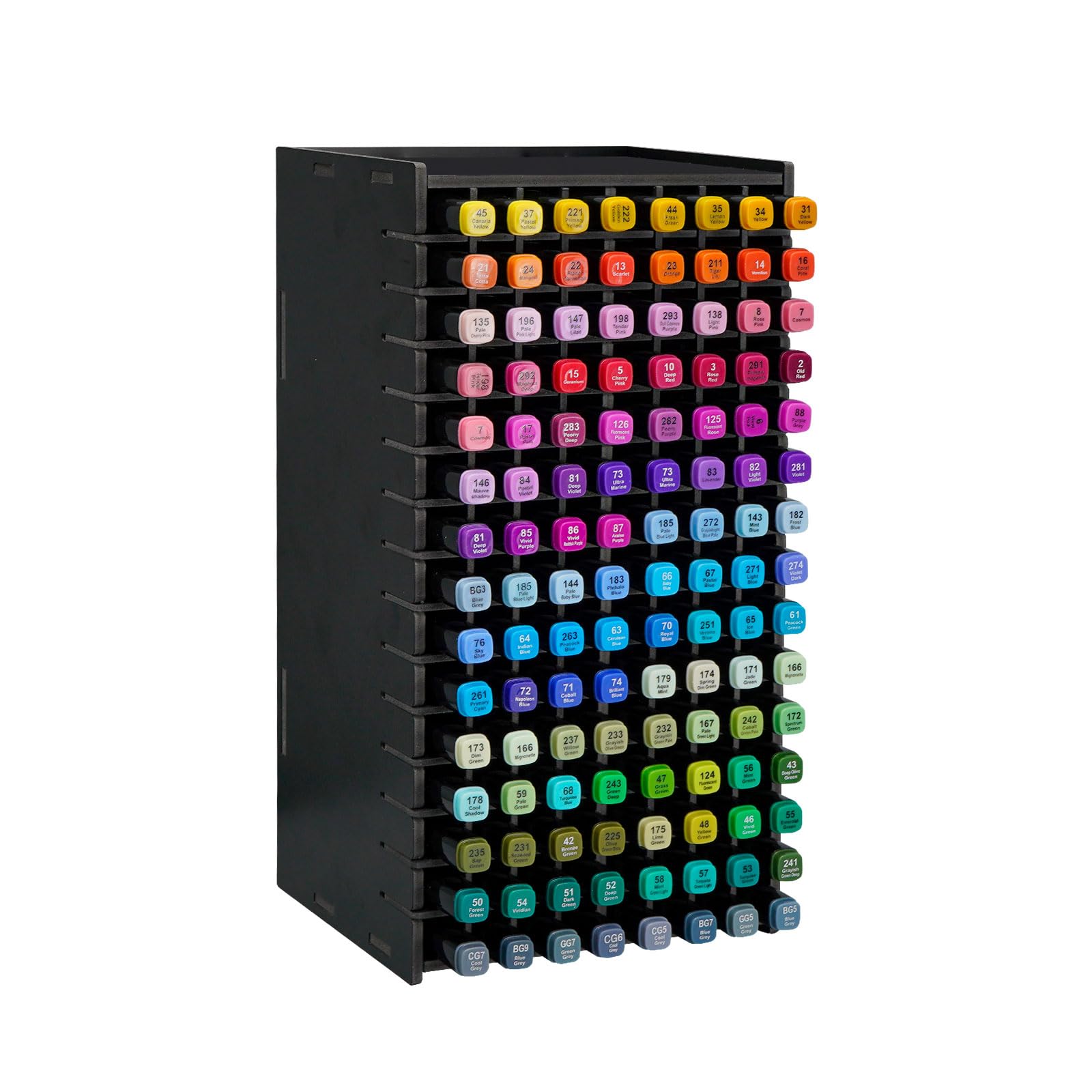 Photo 1 of SANFURNEY Art Marker Storage Rack for 120 Markers, Watercolour Brushes Pens Color Pencils Organizer Holder for Desk, Black