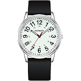CAINUOS Nurse Watch for Medical Professionals, Students Women Men - Military Time Luminouse Easy Read Dial, 24 Hour with Second Hand, Colorful Silicone Band