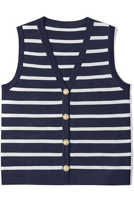 Knitted Vest Women's Fall Sweater Vest Cropped Button Down Cardigan Sleeveless Crochet Chunky Knit Crop Tops Pockets Cute Clothes Black X Small Knit Vest