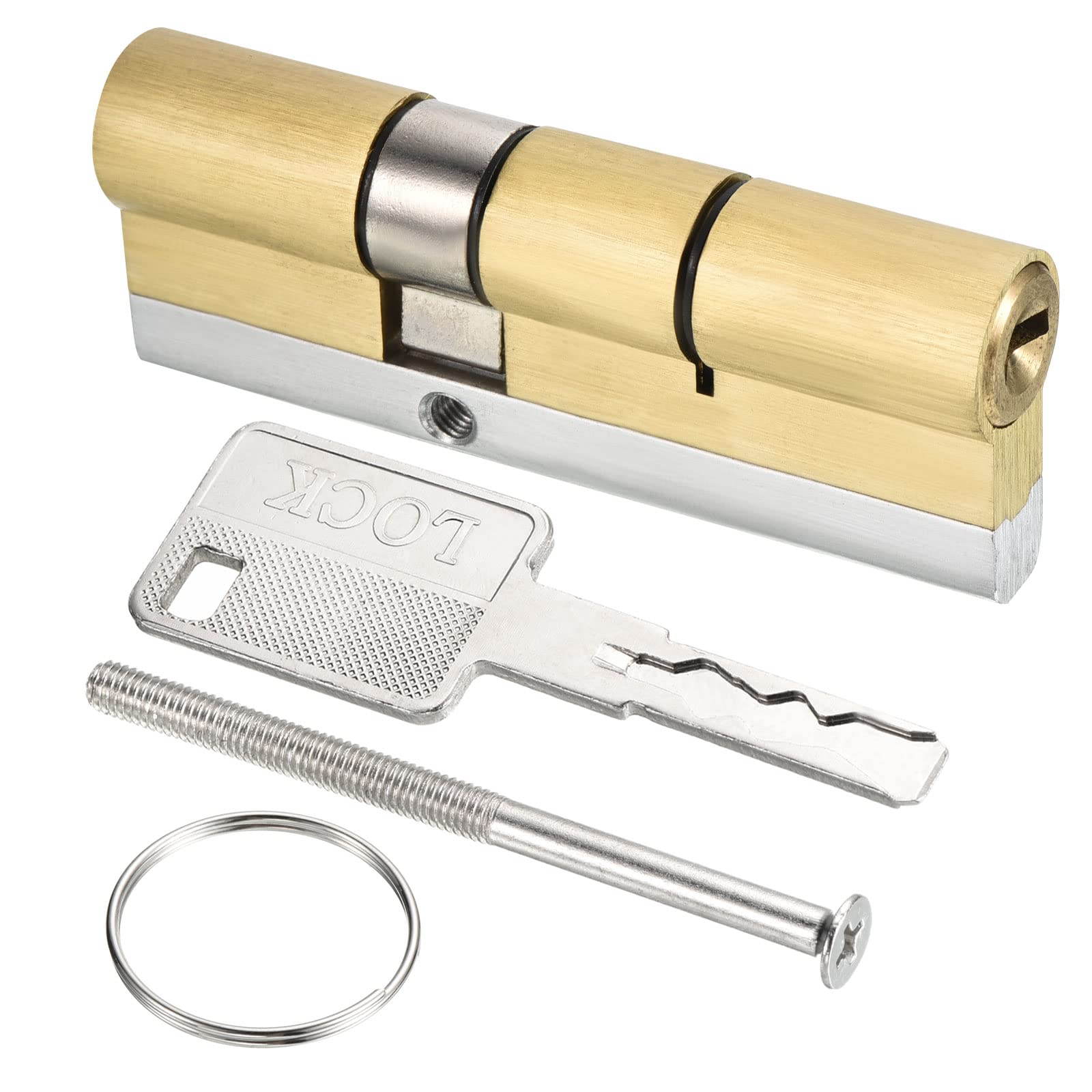 PATIKIL 32.5/52.5 (85mm Overall) European Double Lock Cylinder, Door Cylinder Lock with 8 Keys for Wooden Doors, Aluminum Doors