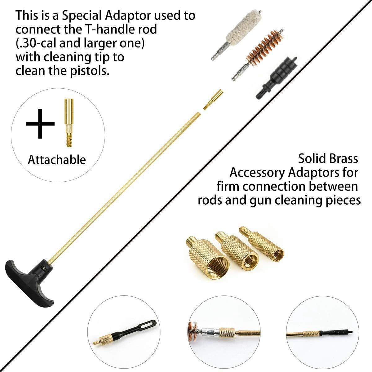 iunio Universal Gun Cleaning Kit for All Guns, Rifle, Shotgun, Handgun, Pistol, Hunting, Shooting, All Caliber, with Mat and Carrying Case (Black) : Sports & Outdoors