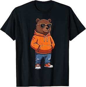 Cool Bear Sunglasses Men Women Kids Boys Girls Youth Teen T-Shirt