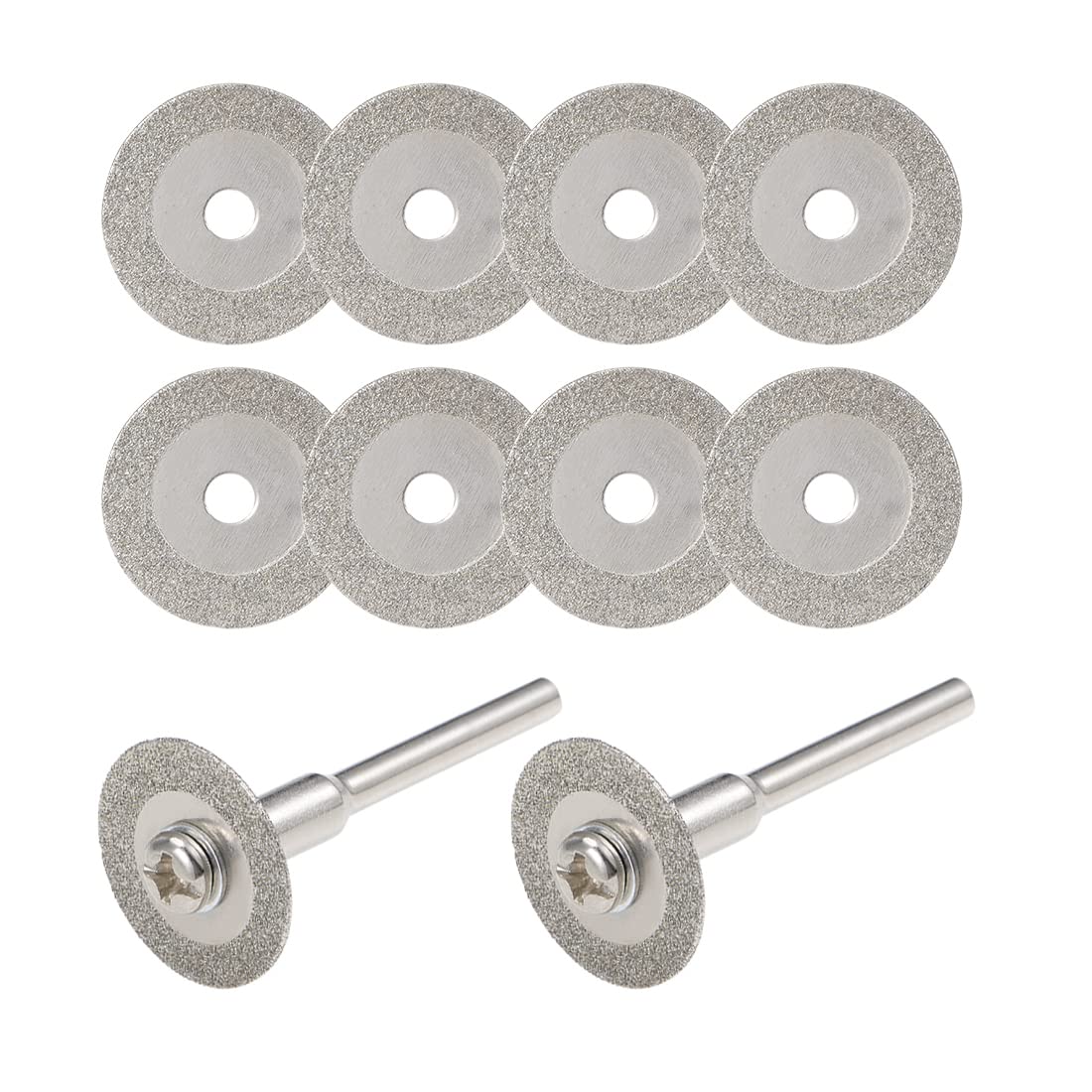 sourcing map 10 Pcs 16mm Diamond Cutting Wheels Cut Off Wheel with 2 Pcs Mandrels for Rotary Tool