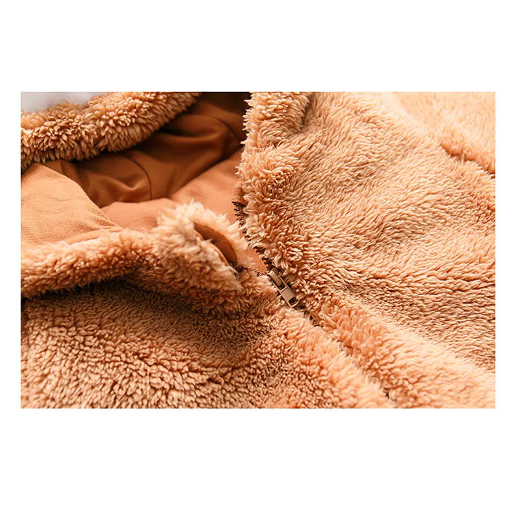 mikistory Infant Romper Newborn Unisex Costume for Baby Newborn Outfit Hoodie Winter Baby Outfits Bodysuits Brown Bear 7-10Months