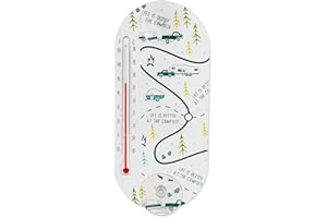 Camco Unknown 53367 Life is Better at The Campsite Window Thermometer RV Map Design - Displays Both Fahrenheit and Celsius Temperatures - Allows for Easy Mounting to Any Glass Surface