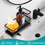 Sinnsally Sink Caddy Kitchen Organizer with Drainage Spout & Brush Holder view 7