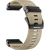Bandletic Compatible with Garmin Fenix 8 51mm 7X 6X Pro 5X Watch Band - 26mm Quick Fit Rugged Nylon Replacement Strap for Fenix 5X Plus/3/3 HR/Instinct 2X Solar 3 50mm /Enduro/Quatix/Tactix/Epix Pro