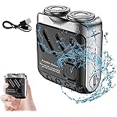 R-12 Luggage Electric Shaver, Beard Shaver Mini and Portable Suitcase Design, Electric Mini Razor Portable Electrics Shavers, USB Rechargeable One-Button Long Lasting for Home Travel (Black)