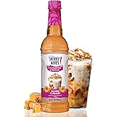 Jordan's Skinny Mixes Salted Caramel Coffee Syrup, 25.4 fl oz | 0 calories per serving, Kosher, 1/4 oz per pump, Fits 750 ml syrup bottles, Use in lattes, shakes, and cocktails