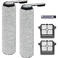 keluke 4 Pack Rollers Brush Replacement and Filters Compatible with Tineco Floor ONE S7 Pro Cordless Vacuum Cleaner,2 Brush Rollers 2 Replacement Filters