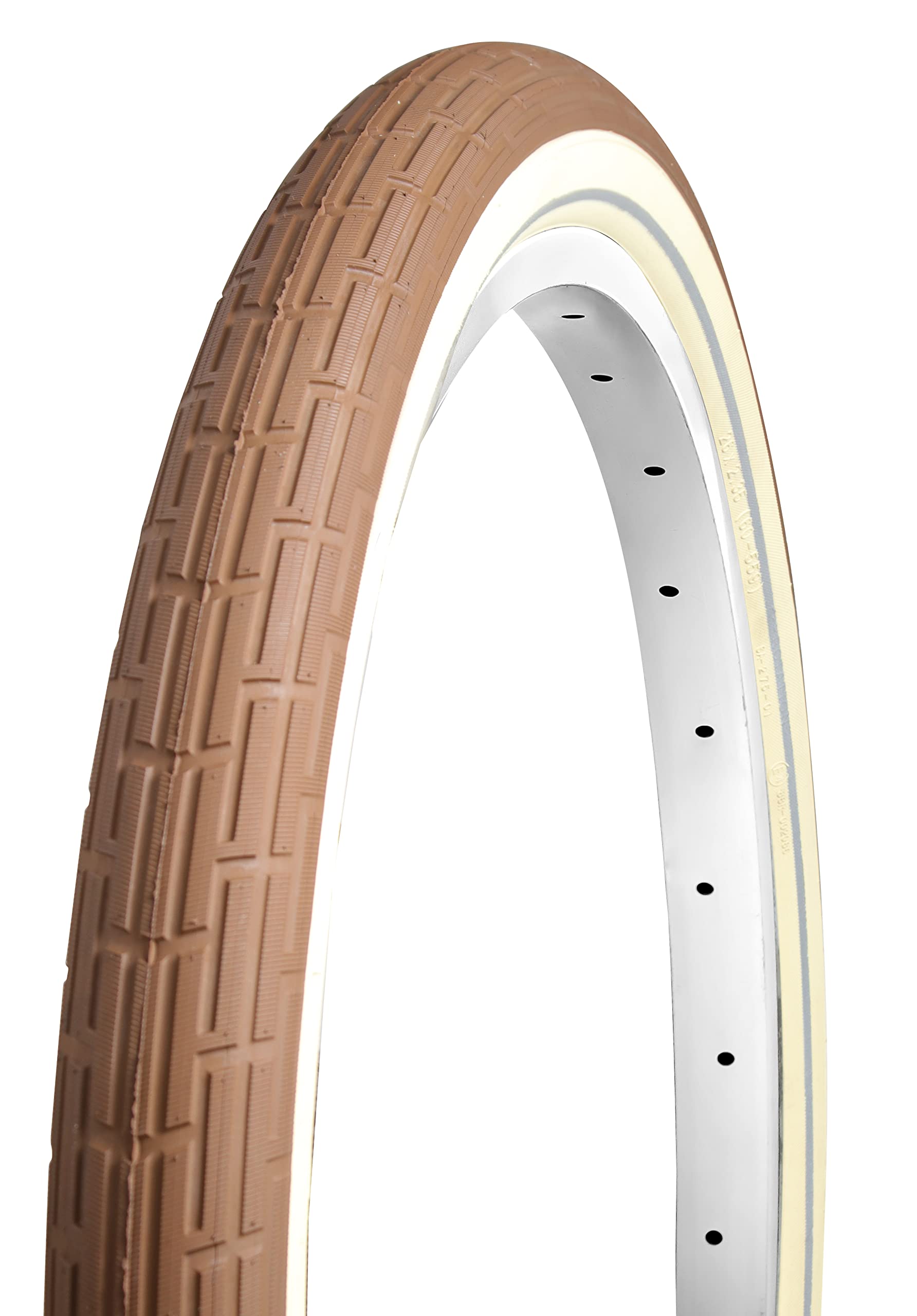 Deli Tire 26 x 2.35 Folding Bead, Beach Cruiser Bike Tire, Brown/Cream Sidewalls, Reflective