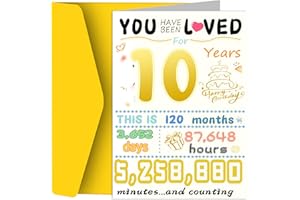 10th Birthday Card, Funny Birthday Decorations for Girl Boy, Best 10 Year Old Birthday Gifts for Daughter Son, Unique Creativ