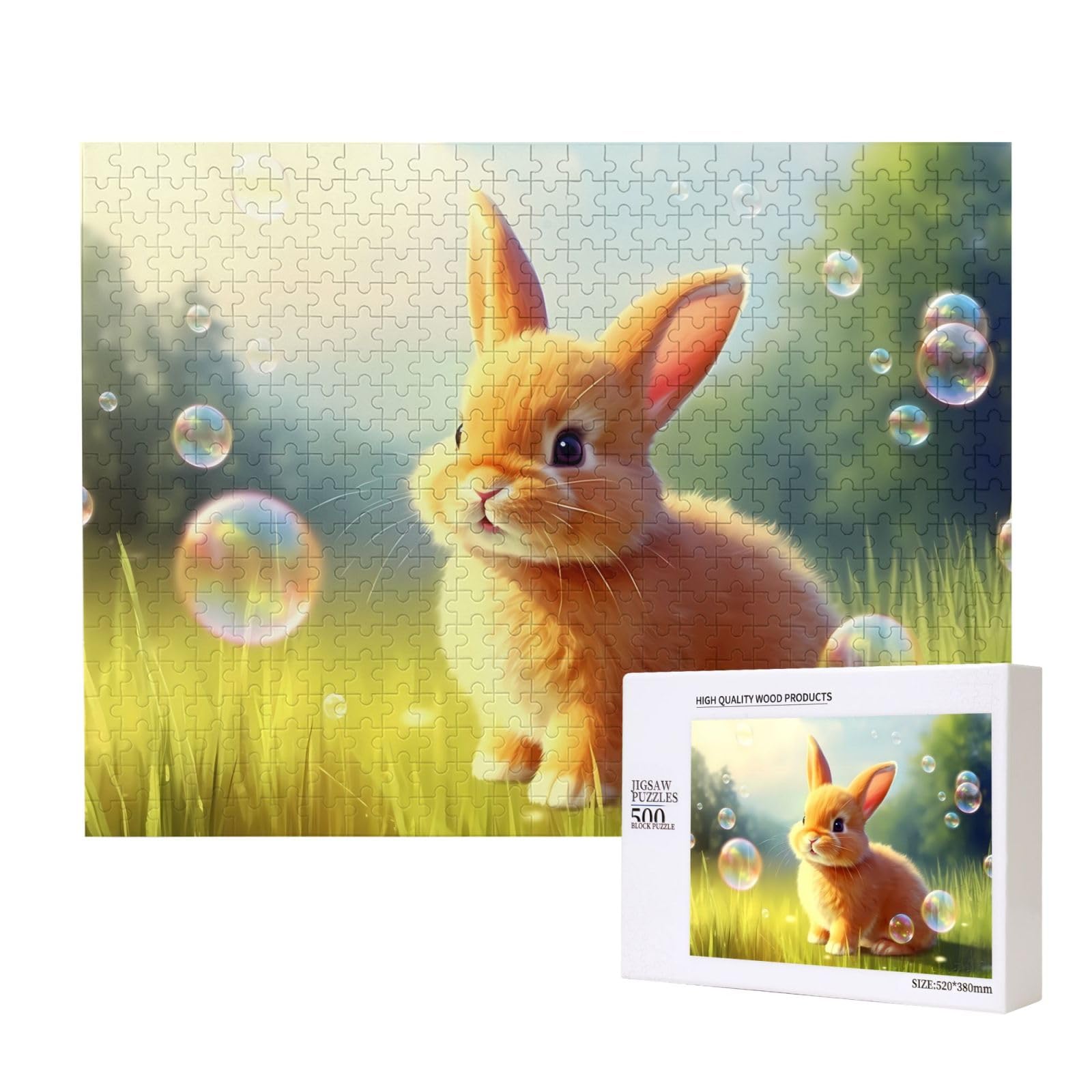 Phayah Bunny Bubble Pattern Puzzle Unique Jigsaw Wall Art Picture for Home Decoration 500 Pcs