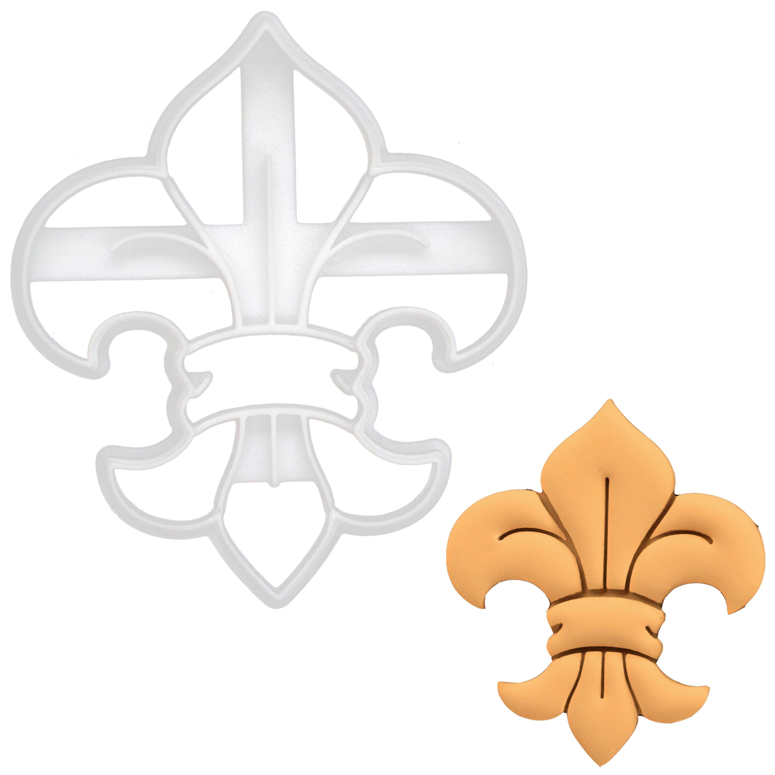 BAKERLOGY Fleur de lis Cookie Cutter - Detailed Biscuit Cutter Design for Baking and Crafts, Ideal on Fondant, Dough, Clay