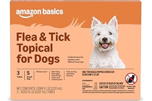 Amazon Basics Flea and Tick Topical Treatment for Small Dogs (5-22 Pounds), 3 Count, Packaging May Vary