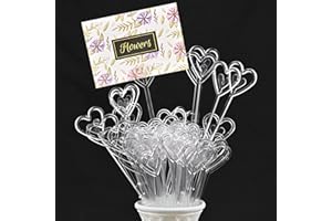 FUSHENMU 100pcs Floral Pick Card Holder, Clear Plastic Straight Head Flower Pick Card Holder Clips for Floral Arrangement Bouquet Wedding Valentine's day Decoration