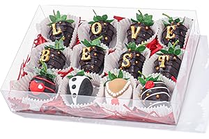 ROSPAKTEK 20Pcs 10x7x2Inches Clear Chocolate Covered Strawberries Boxes for 12 Bakery Boxes Cookies Boxes Cakesickle Boxes Macaron Boxes Donut Truffle Boxes for Christmas Valentine's Mother's Day